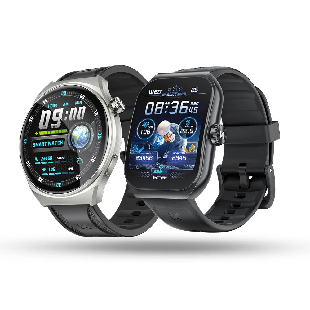 KUMI KU7 Smartwatch 1.96" AMOLED, AI Voice Assistant, Bluetooth Call, SOS Alert, 100+ Sports, Health Monitor