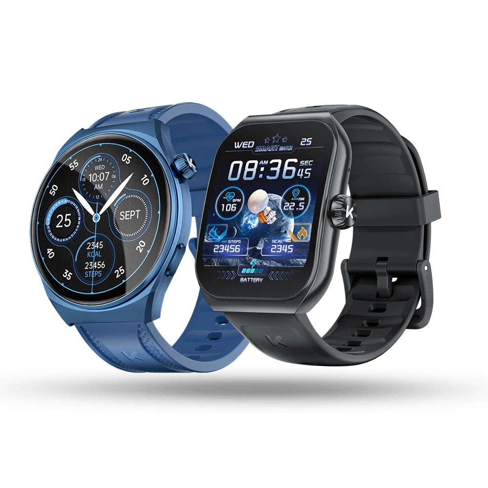 KUMI KU7 Smartwatch 1.96" AMOLED, AI Voice Assistant, Bluetooth Call, SOS Alert, 100+ Sports, Health Monitor